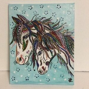 Original Acrylic Painting on Canvas The Horses